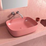 Kamalu - Lavabo da appoggio colore rosa opaco | KLT-490R