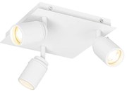 Faretto da bagno moderno quadrato bianco 3 luci IP44 - Ducha