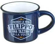 Tazzina caffè con nome Filippo in gres porcellanato