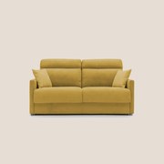 Margot Divano letto matrimoniale con schienale morbido alto in tessuto T02 giallo