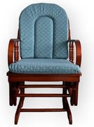 Poltrona a dondolo oscillante in legno con cuscino Blu - LONDRA