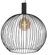 Lampada a sospensione design tonda nera 70 cm - WIRE Dos