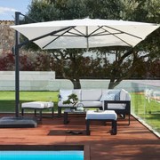 Ombrellone decentrato grigio Sonora NATERIAL L 282 x 391 cm con telo bianco