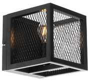 Lampada da parete industriale nera con rete - Cage