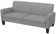 Divano a 3 posti 180x65x76 cm grigio chiaro