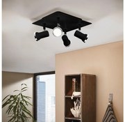 Eglo 780428 - Faretto LED da bagno BABILONE 4xGU10/3W/230V IP44 nero