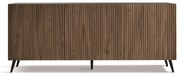 Madia a 3 ante in Teak 180 cm con scocca Antracite RONDA e 5 piedini