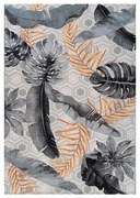 Tappeto Jungle antiscivolo grigio e arancione, L 230 x L 160 cm