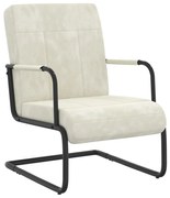 Sedia A Sbalzo Bianco Crema İn Velluto /