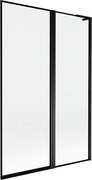 Mexen Mist L paravento vasca da bagno a 2 ante destro 120 x 150 cm, cornice nera, nero - 8A9L-120-011-70-70-P