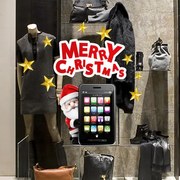 Babbo natale con cellulare | Vetrofania