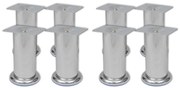 Piedini Rotondi Per Divani 8 Pz Cromati 120 Mm /