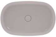 Lavabo da appoggio ovale in ceramica L 60 x P 38 x H 12 cm cemento grigio