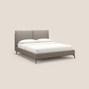 Cloe letto imbottito con piedi in metallo sfoderabile in tessuto fiammato impermeabile T06 marrone