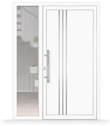 Portoncino ingresso con lato fisso, pvc, bianco, 1260x1760 mm o su misura, serratura a 3 punti, modello Agrigento, configura individualmente