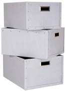 Set di 3 scatole di cartone grigio chiaro Ture - Bigso Box of Sweden