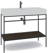 Mobile sottolavabo e lavabo Outline nero L 100 x H 89 x P 45.5 cm