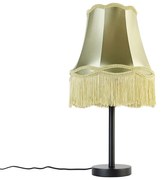 Lampada da tavolo classica nera con paralume Granny verde 30 cm - Simplo