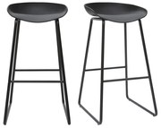 Sgabelli da bar design neri con piedi in metallo (set di 2) PEBBLE