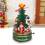 Giostrina Carosello albero di natale animato 22,5cm in legno di colore verde Wisdom