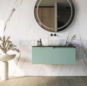 Mobile bagno Noce Salvia 90x46 Sorrento un cassetto con lavabo da appoggio in ceramica