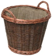 Cesto in vimini per legna con manici 50x48 cm