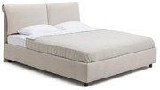 Letto matrimoniale imbottito beige con contenitore con rete inclusa 160x200 cm Myra Pillow – Bonami Selection