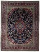 Kashan Tappeto 320x410 Blu (Iran) Annodato A Mano