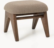 Sgabello in legno di frassino con rivestimento in bouclé Shenay