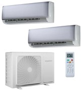 Condizionatore a muro multisplit inverter dual EQUATION S-AC-7&8/S 17000 BTU 9K 12K classe raffreddamento A++, classe di riscaldamento A+,grigio