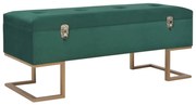 Panca con vano portaoggetti 105 cm in velluto verde