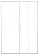 Porta doccia scorrevole Record, L 142-146 cm x H 195 cm x SP 6 mm, profilo bianco