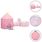 Tenda da Gioco per Bambini con Palline 301x120x128 cm, Tenda da Gioco per Bambini Rosa con 250 Palline 301x120x128 cm III