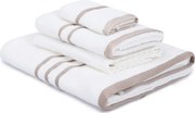Asciugamani e teli da bagno in cotone bianco in un set di 4 pezzi Linda - Foutastic