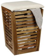 Cesta per il bucato colore naturale scuro in legno 55 l Fondi – Wenko