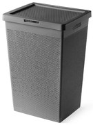 Cesta portabiancheria 65 lt grigia in plastica riciclata