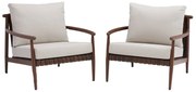 Poltrona da giardino con cuscino beige e braccioli Retro NATERIAL, struttura in alluminio marrone seduta in alluminio beige, L 82.5 x H 70 x P 86 cm, set da 2 pezzi