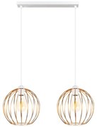 Lampadario a sospensione con filo MATT 2xE27/60W/230V bianco/rame