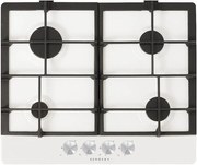 Piano cottura 4 fuochi L 58.5 cm PRIMUS 60 AVG 5G66G.07 SCHOCK bianco alpina griglie in ghisa