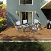 Set tavolo e sedie Emys NATERIAL in acciaio antracite per 4 persone