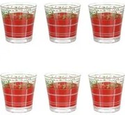 Set 6 bicchieri acqua Tartan Natale 300 ml