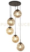 Punch 5lt multi-drop - metallo nero e vetro perforato color champagne