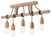 Lampadario a plafone LEON 5xE27/60W/230V quercia