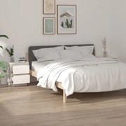 Comodini 2 pz bianchi 40x35x50 cm in legno massello di pino