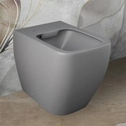 Wc filomuro grigio opaco senza brida Rak serie Metropolitan doppio scarico