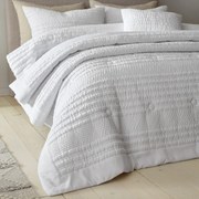 Copriletto trapuntato bianco per letto matrimoniale 220x220 cm Lennon Stripe - Catherine Lansfield