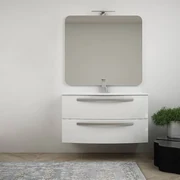 vidaXL Set Mobili da Bagno Grigio Cemento in Truciolato