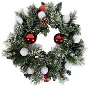 Ghirlanda natalizia bianca e rossa 45 cm con LED e timer - Jack