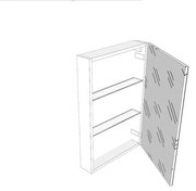 Pensile bagno Easy colore su ordinazione, 3 ante apertura da sinistra P 20 x L 50 x H 75 cm