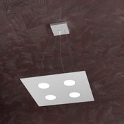 Sospensione Moderna Area Metallo Grigio Metallo 4 Luci Gx53